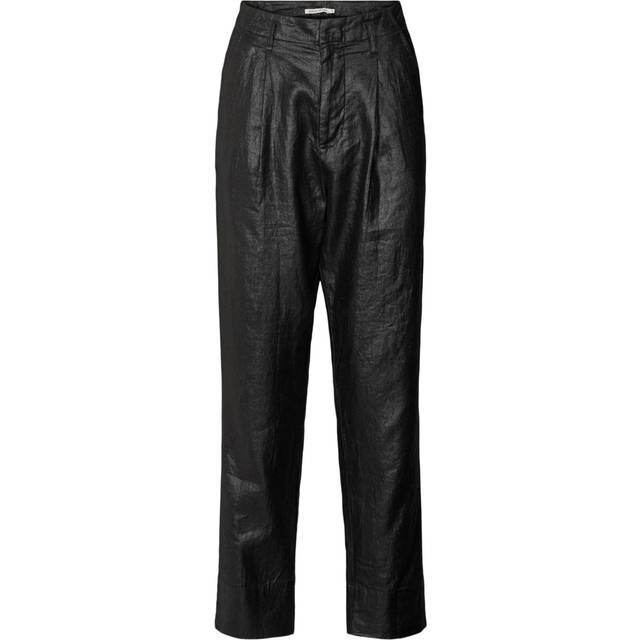 Rabens Saloner, Byxor, Dam, M, Linne, Raina Svarta Linnebyxor - black (M)