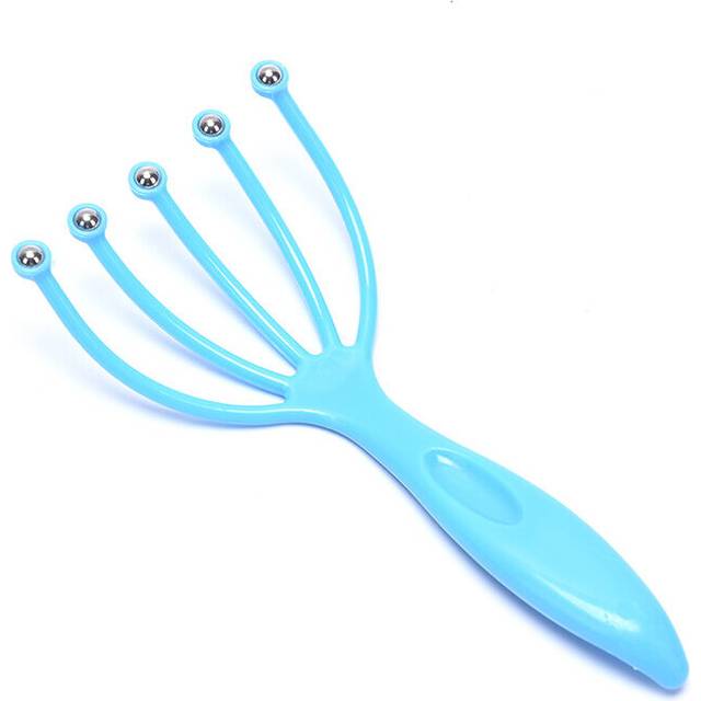 (a-Chocolate) 1pc Body Head Massage Device Relaxation Octopus Scalp Massager Instrument Scratcher Relieves Tension Relaxation Health Care Tool