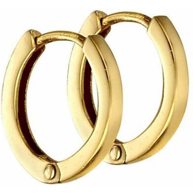 Sterling Silver Gold Plated Mini Flat Profile Hoop Earrings E5865