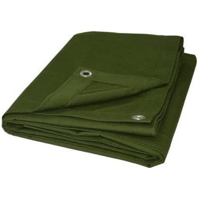 CARTMAN Finished Size 7x9 Feet Canvas Tarp with Rustproof Grommets  He