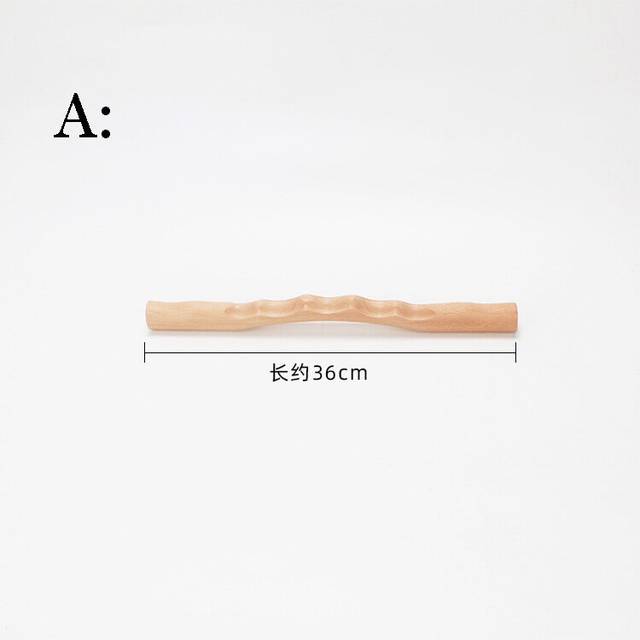(a-Style  1) Natural Beech Wooden Neck Shoulder Back Massager Scrape Wood Guasha Stick for Massage Gouache Therapy SPA Beauty Salon Health