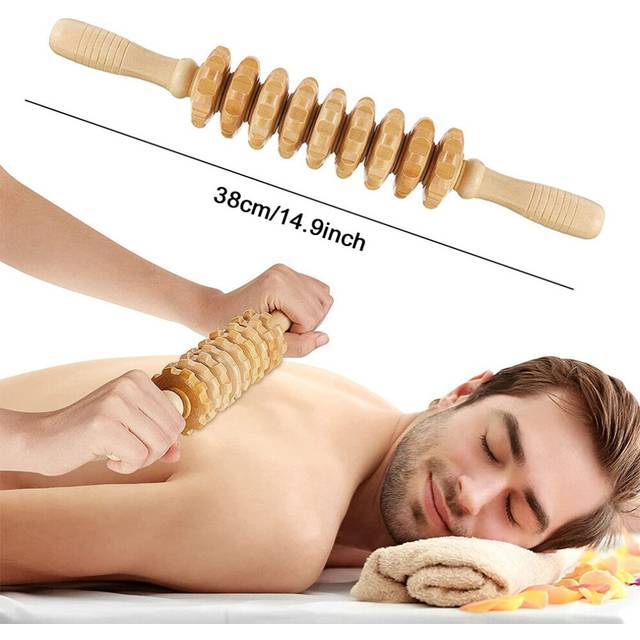 (a-Style A) Multi-function Wooden Massage Roller Stick Wood Therapy Massager Body Shouder Back Waist Leg Muscle Trigger Point Reflexology