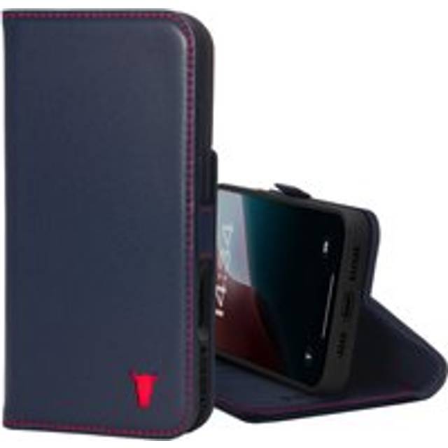 iPhone 16 Pro Max Leather Wallet Case (MagSafe Charging) - Navy Blue