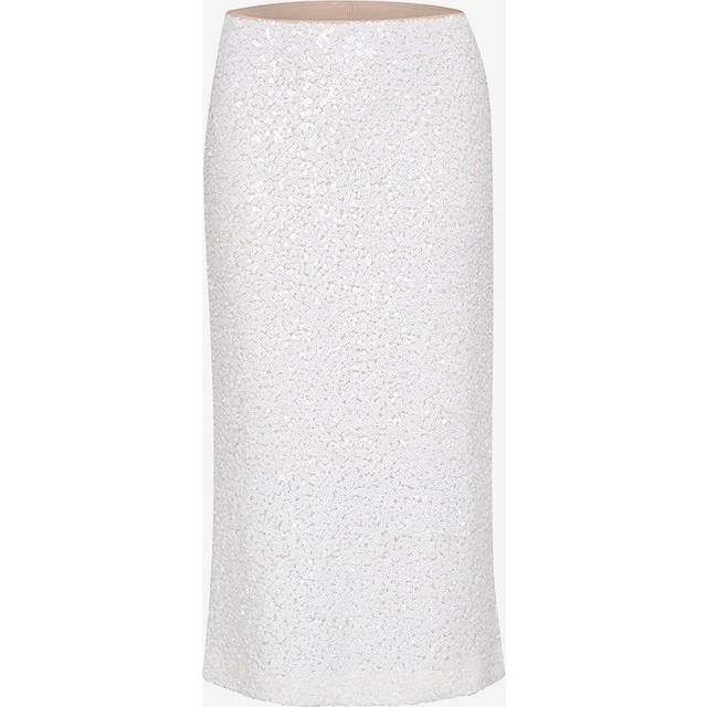 Saint Tropez Gertrude Sequin Midi Skirt, White