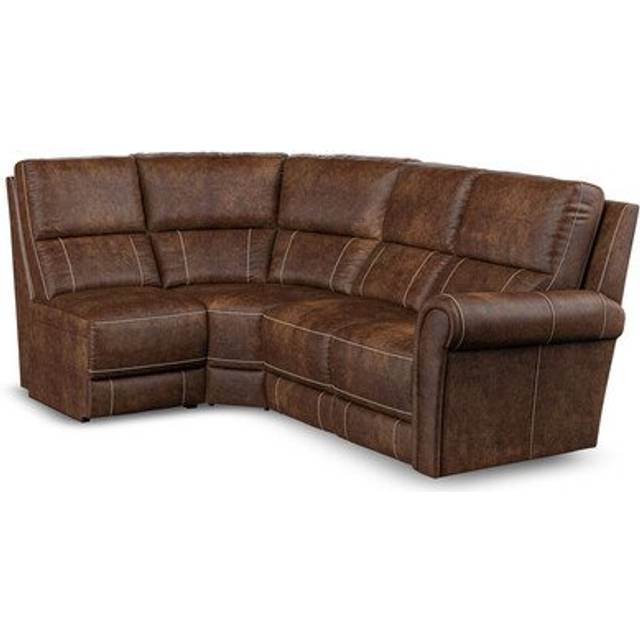 Ranch Dark Brown Fabric Sofas - Modular 4 Seat Right Hand Corner Sofa - Colorado Range - Oak Furnitureland
