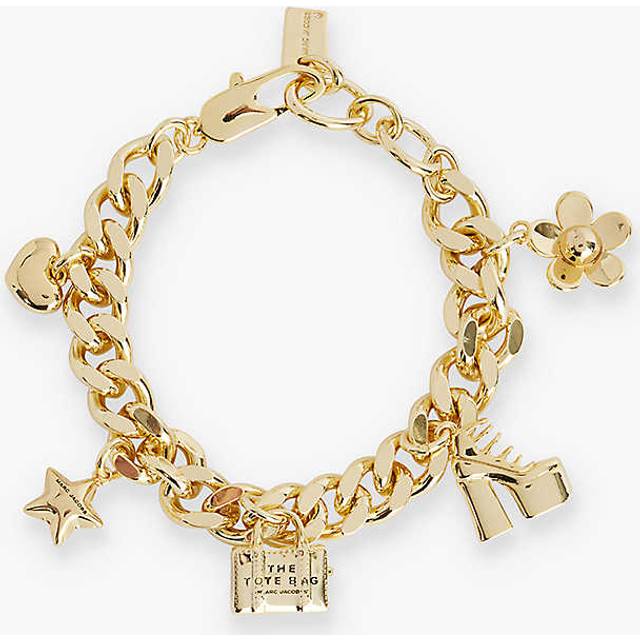 Marc Jacobs Womens Light Antique Gold the Mini Icon Charm Bracelet