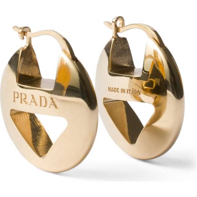 Prada Triangle Hoop Earrings - Metallic - One size