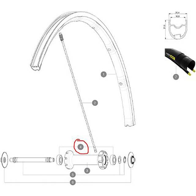 Mavic Hub Spares - Kit 2 Bearings 10x22x6+Waved Washer+Clip