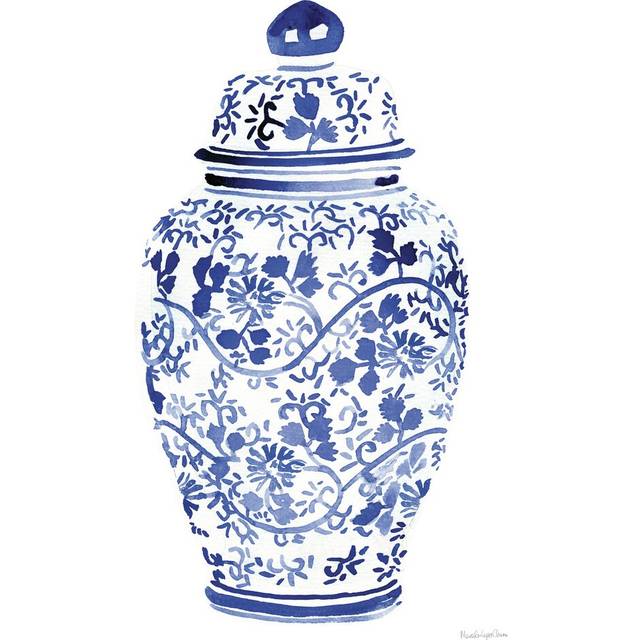 Ginger Jar I by Mercedes Lopez Charro - Wrapped Canvas Painting (30cm H x 20cm W)