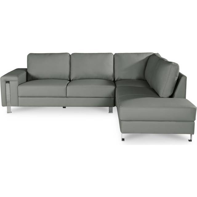 Adaneli Vegan Leather Corner Sectional - Grey (83cm H X 263cm W X 207cm D)