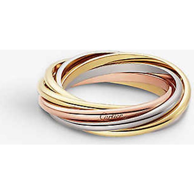 Cartier Womens Tri-gold Trinity 18ct White-gold, Rose-gold and Yellow-gold Ring 55mm