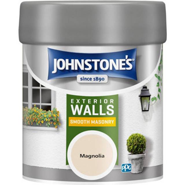 Johnstone?s ? Exterior Smooth Masonry Paint - Tester Pot ? Magnolia ? Up to 15 Years Protection ? Weather & Dirt Resistant ? 12m2 Coverage Per Litre -