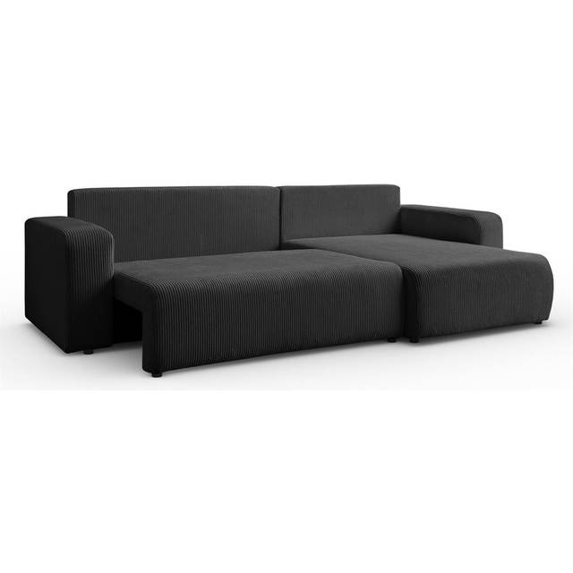 Cittlali Upholstered Corner Sectional - Black (210.82cm H X 703.58cm W X 363.22cm D)