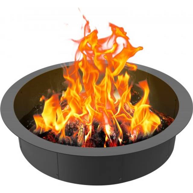 Fire Pit Ring, 44-Inch Outer/39-Inch Inner Diameter, 10inch Height 2.5mm Thick Fire Pit Insert, Heavy Duty Carbon Steel Liner diy Campfire Ring above
