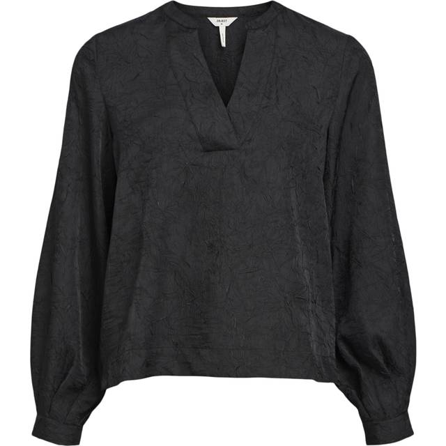 Object Objjohnson RE L/S Vneck TOP Noos Dam Toppar Stl. 38 - Från Magasin - Black (38)