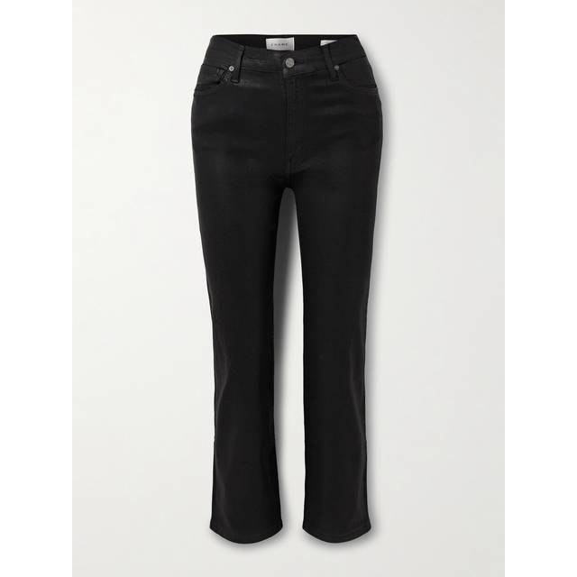 Le Sleek Straight Coated Jeans - NOIR COATED - 27