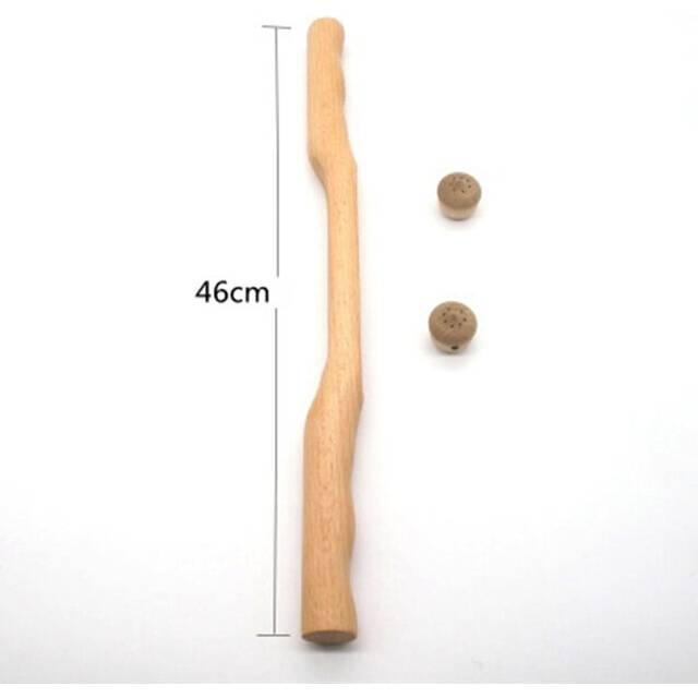 (a-1pc 46CM) Natural Wood Bamboo Stick for Massage Gouache Beech Wooden Neck Shoulder Back Massager Scrape Therapy SPA Beauty Salon