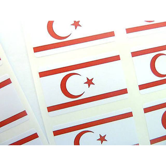 Mini sticker pack, self-adhesive northern cyprus flag labels, fr200
