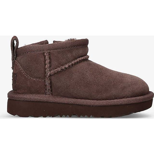 Ugg Dark Brown Kids Classic Ultra Mini Sheepskin Ankle Boots 2-6 Years Eur 23.5 /6.5 Uk