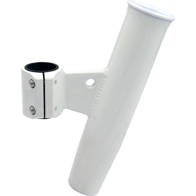 "C.E. Smith Aluminum Vertical Clamp-On Rod Holder 1-2/3"" OD White Powdercoat w/Sleeve"