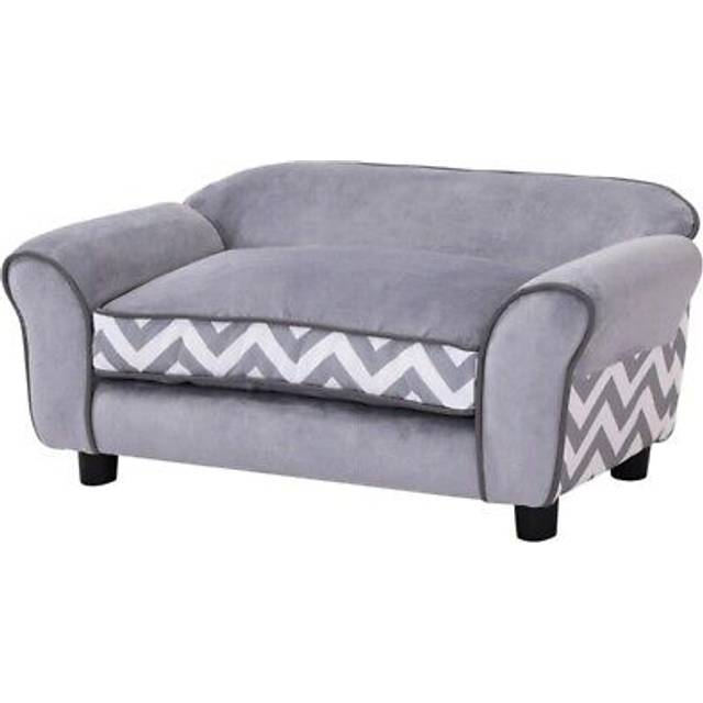 Pawhut Dog Sofa Cat Couch Bed For Xs Dogs W/ Removable Sponge Cushion - Grey