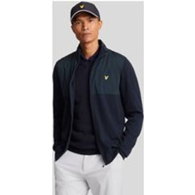 Lyle & scott mens overlay zip knit funnel neck golf sweater 33% off rrp