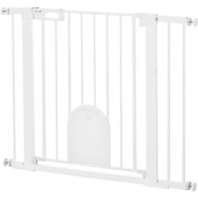 75-103 cm pet safety gate pressure fit stair with small door double locking