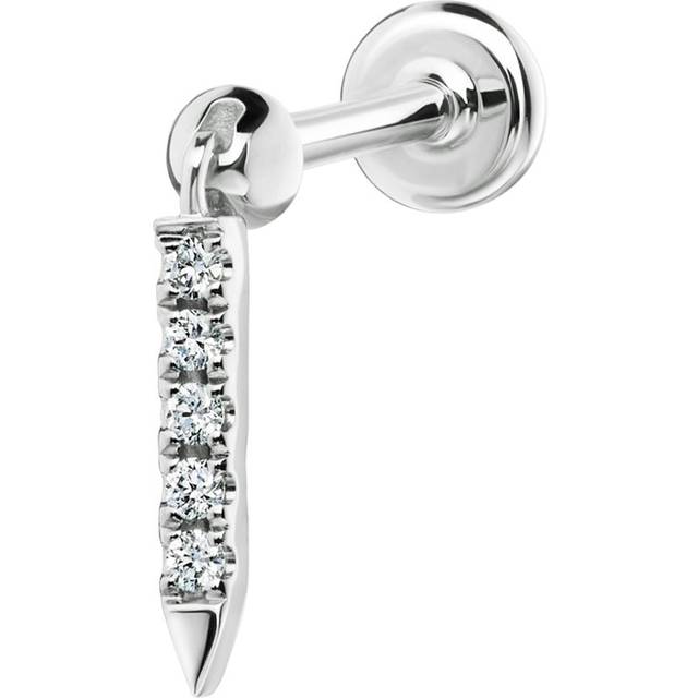 Maria Tash Diamond Eternity Bar Single Threaded Stud - White - 7mm