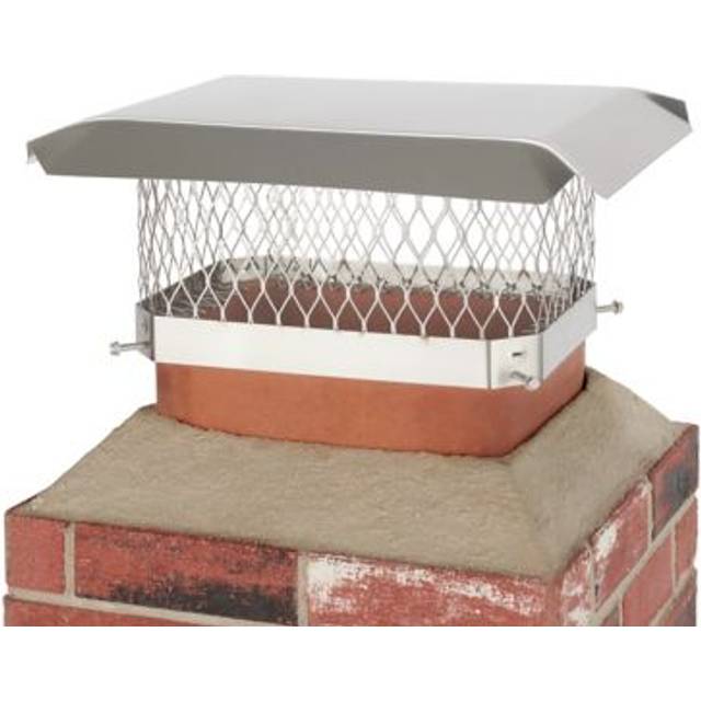 "HY-C, Stainless Steel SCSS913 Shelter Bolt On Single Chimney Cover, Mesh Size 3/4"", Fits Outside Existing Clay Flue Tile Dimensions 9""x 13"", 9"" x 13"""