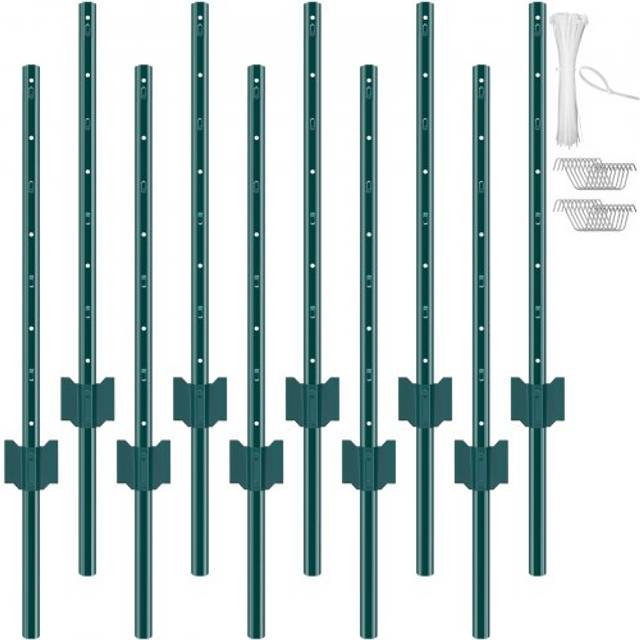 VEVOR 10er-Set Zaunpfosten 91,44cm Weidezaunpfahl Zaunpfahl Metallzaunpfosten