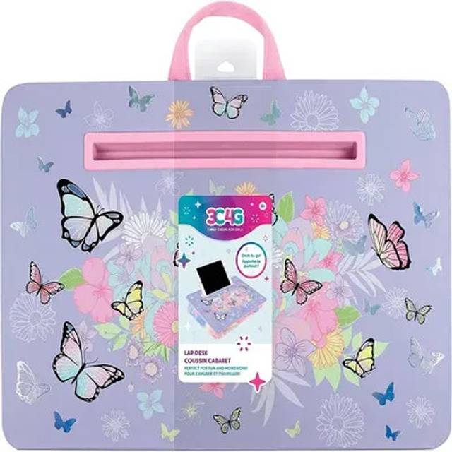 Three Cheers for Girls - Butterly Lap Desk - Lap Desk with Cushion for Kids - Large Laptop Lap Desk with Cushion - Kids Lap Desk Tray for Car -