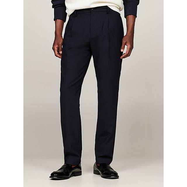 Smart Casual Wool Blend Tapered Trousers