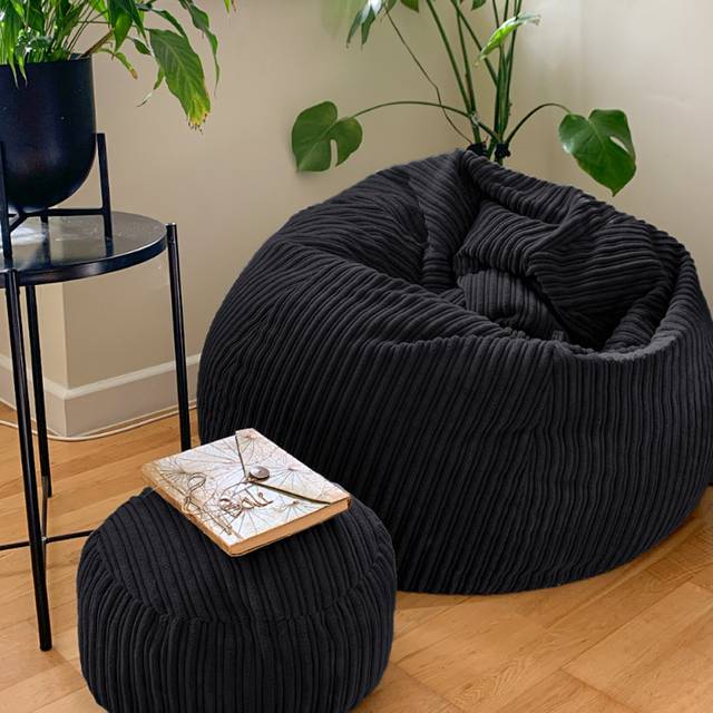 rucomfy Beanbags rucomfy Slouchbag Beanbag - Jumbo Cord Black, Black