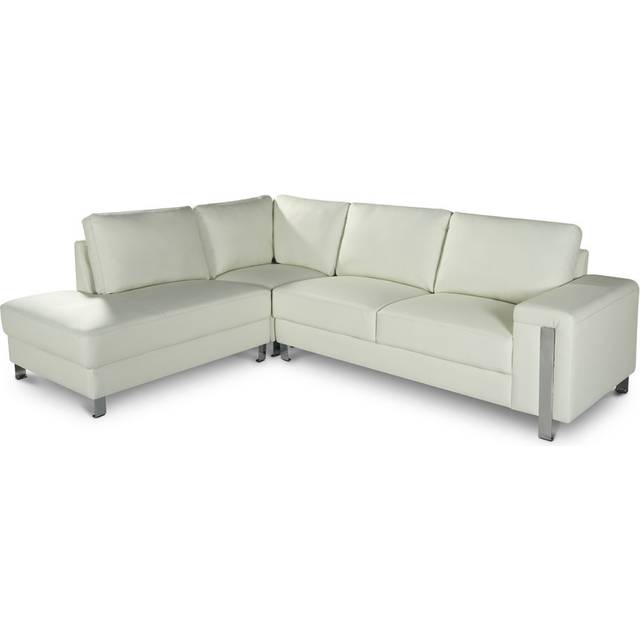 Adaneli Vegan Leather Corner Sectional - White (83cm H X 263cm W X 207cm D)
