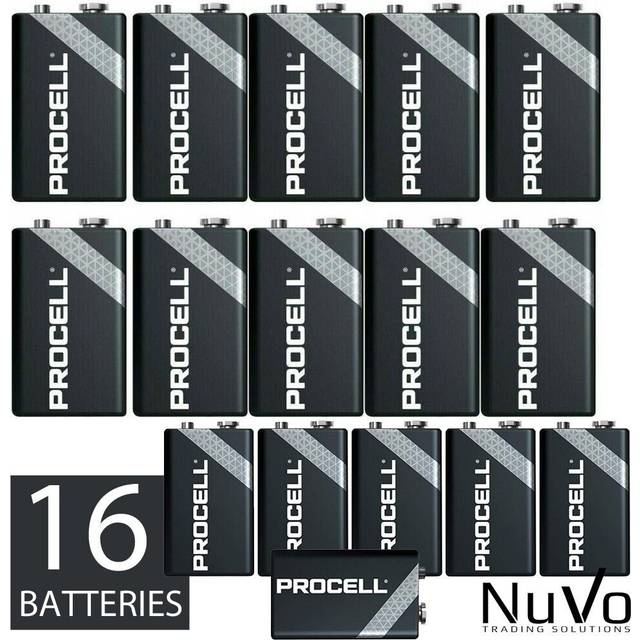 16x duracell procell 9v heavy duty industrial alkaline batteries smoke alarm