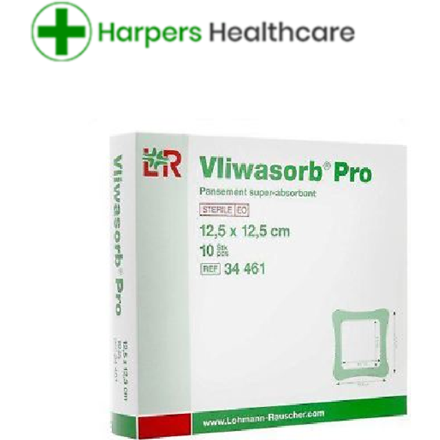 Vliwasorb pro 12.5cm x 22.5cm super-absorbent wound dressing 32641 pack of 10