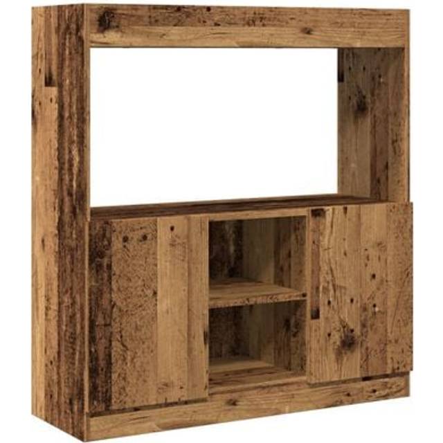vidaXL Högskåp åldrat trä 92x33x100 cm konstruerat trä