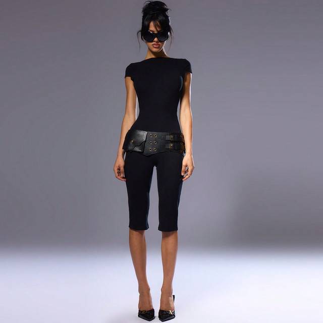 MUSERA Scoop Backless Unitard Jumpsuit Sexy Club Vacation Spring Summer Rave Club Ibiza Festival