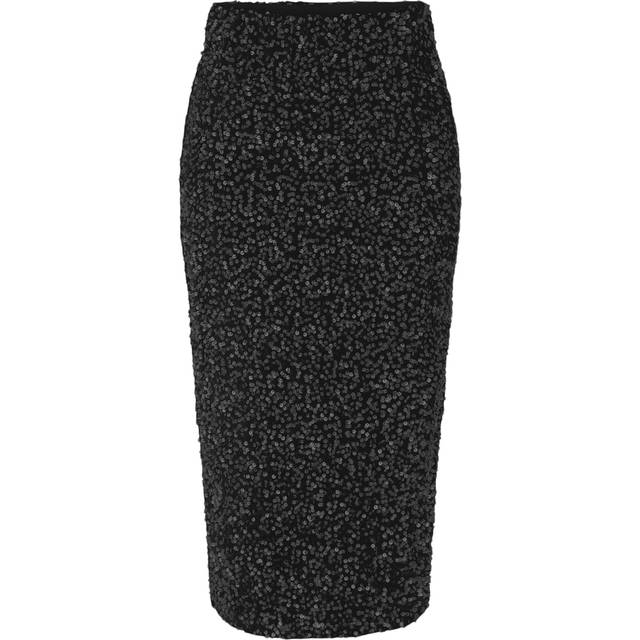 PIECES dame nederdel PCKAM - Black Black sequins