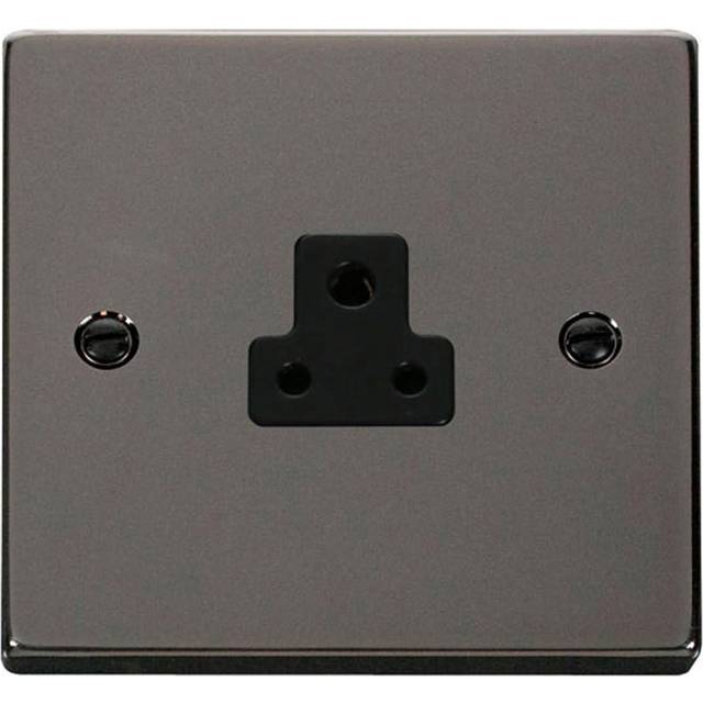 Se Home - Black Nickel 1 Gang 2A Round Pin Socket - Black Trim