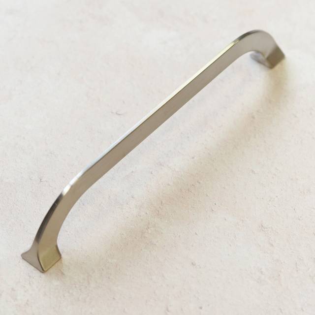 Nickel kitchen cupboard handle slim curved 160mm brushed bathroom cupboard door