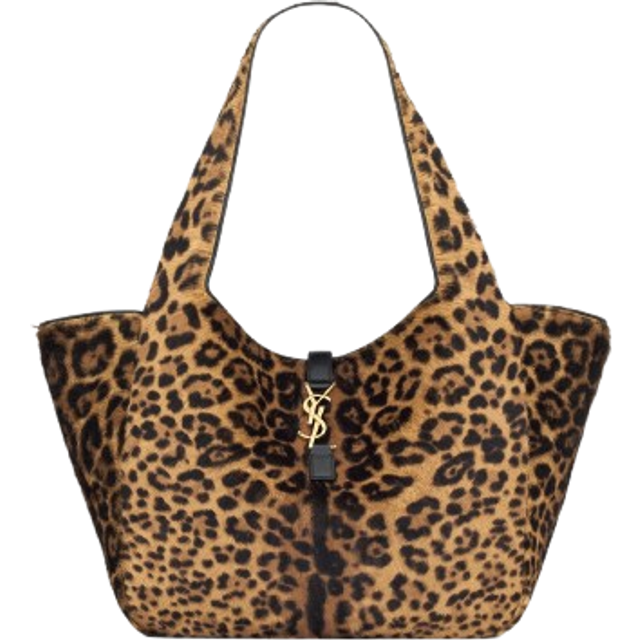 Saint Laurent - Bea leopard-print tote bag - women - Leather/Calf Hair - One Size - Brown