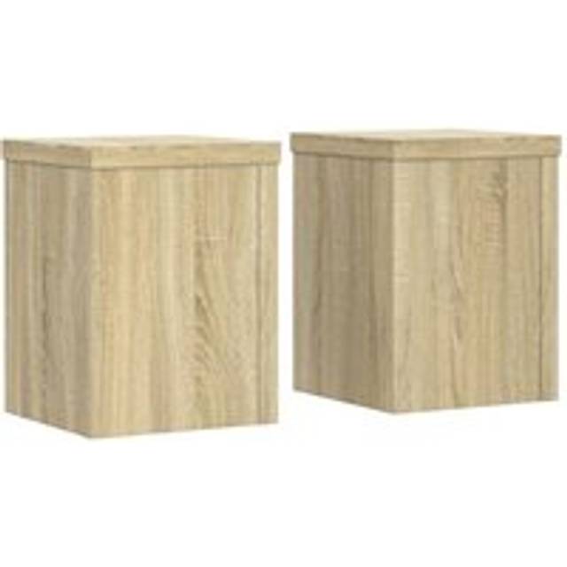 vidaXL Plant Stands 2 pcs Sonoma Oak 15x15x20 cm Engineered Wood - Brown