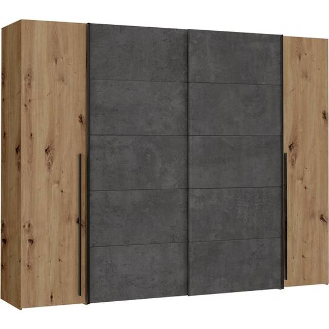Debarr 4 Door Sliding Wardrobe - Dark Grey (210cm H X 270.3cm W)