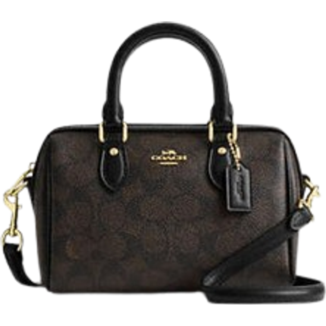 Coach Womens Mini Rowan Crossbody in Signature Canvas Bag - Beige - One Size