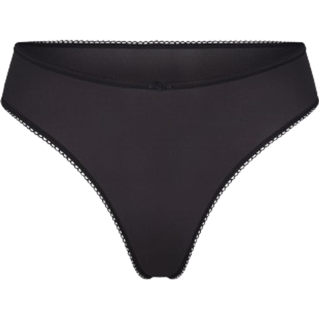 SKIMS Picot Thong | Black | Medium | Fits Everybody - Onyx