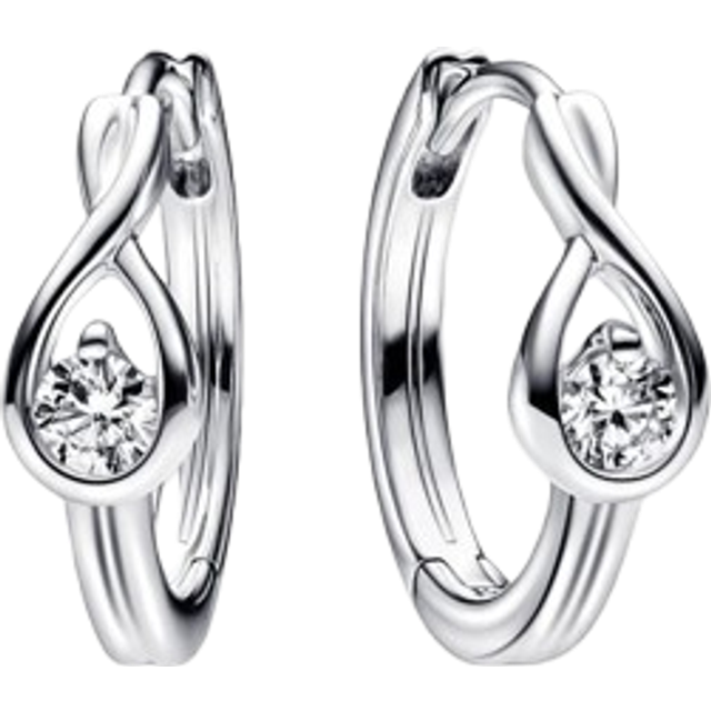 Pandora Infinite Sterling Silver Lab-grown Diamond Hoop Earrings - Sterling silver / Lab-grown diamond - Clear - one size