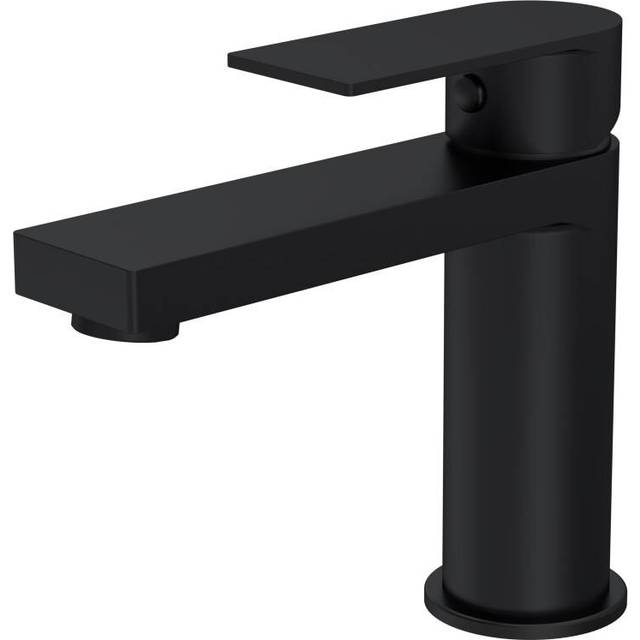 Modern Square Mono Basin Mixer Tap & Push Button Waste - Matt Black - Balterley