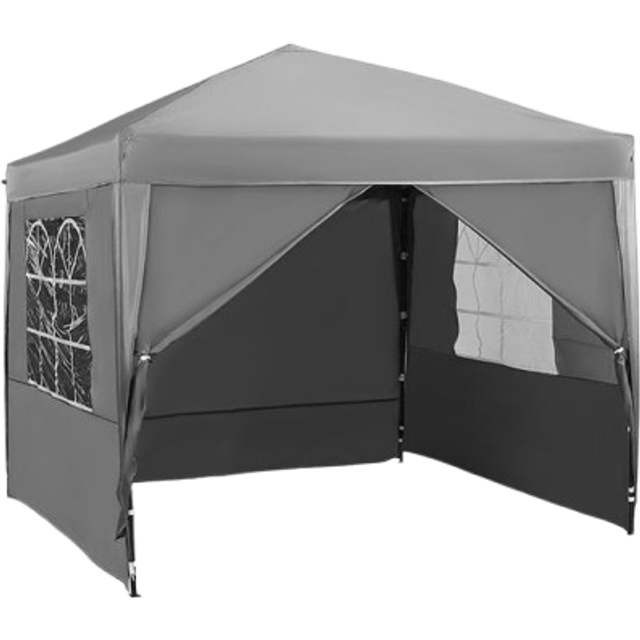 Vonhaus Slate Grey Pop-Up Gazebo Set 2.5x2.5m, Grey