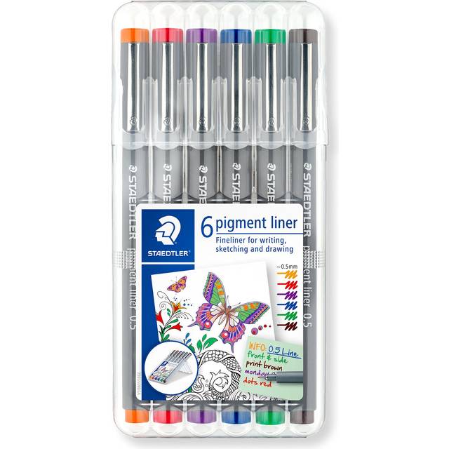 Staedtler pigment liner fineliner - Box 0,5 mm 6 colors 30805-SSB6
